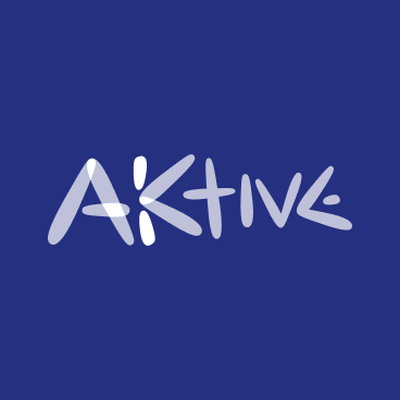 Aktive logo on dark blue background